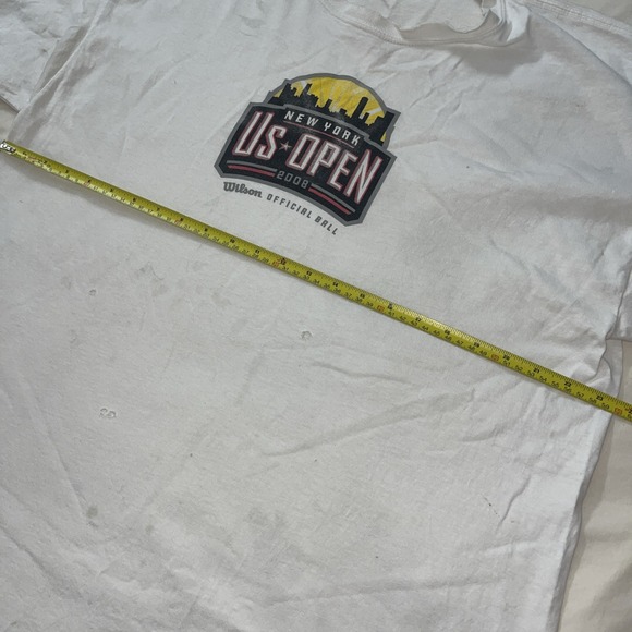 2008 US Open Short Sleeve Tee Y2K White Outdoors Tennis X-Large Printed Sleeve - Picture 6 of 16